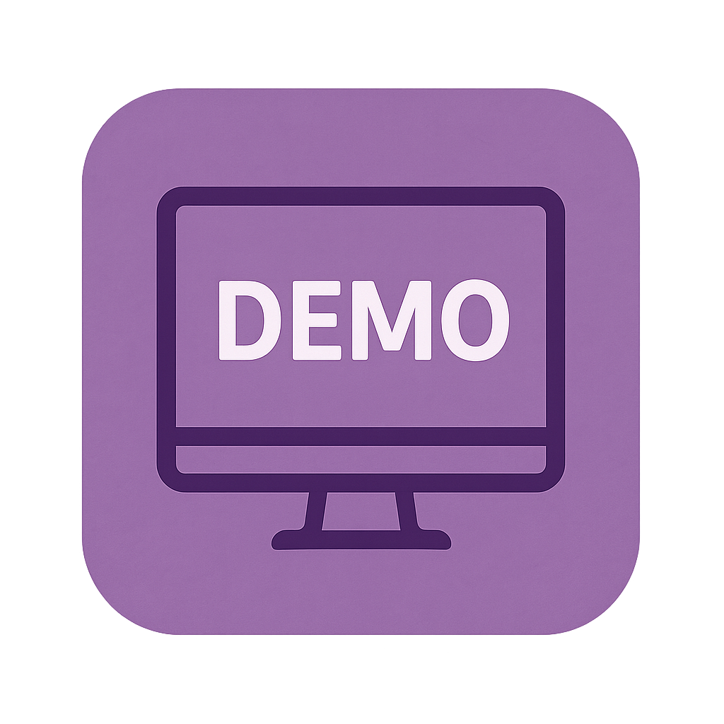 purple icon for demo on computer