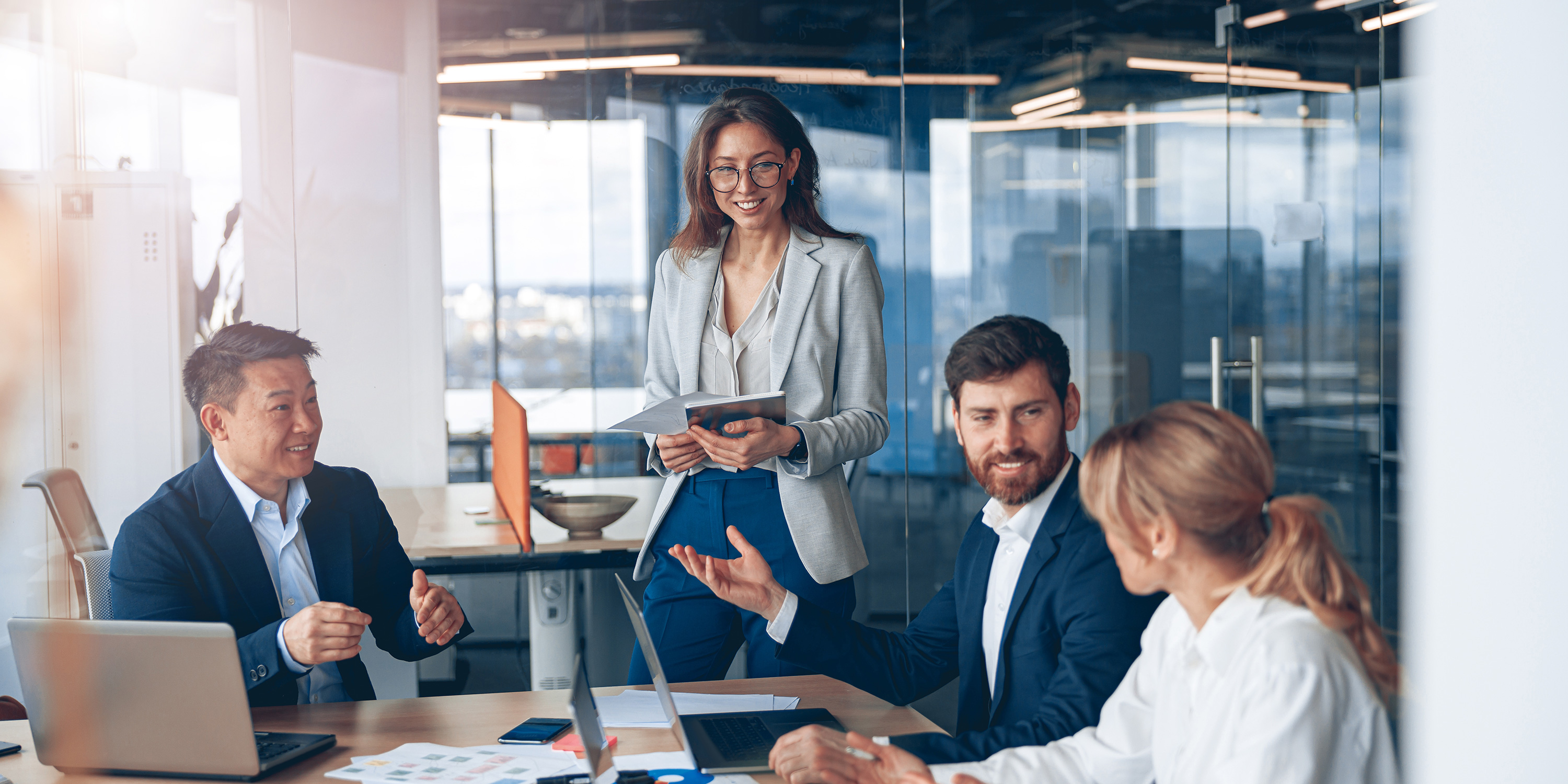 team discussing digital enterprise management